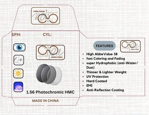 Cristal PhotoCromatico Vision Sencia Color Gris HMC